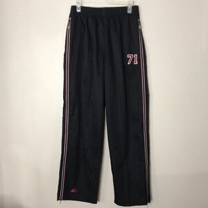 Vintage starter black 71 nylon elastic waist pants size medium